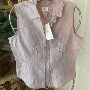 New Calvin Klein Jeans Purple Shirt Top sz M Sleeveless
